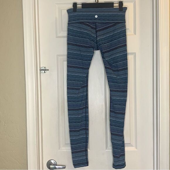 LULULEMON ATHLETICA Wunder Under Tight Space Dye Twist Naval Blue Peacock Size 6 - Picture 3 of 10